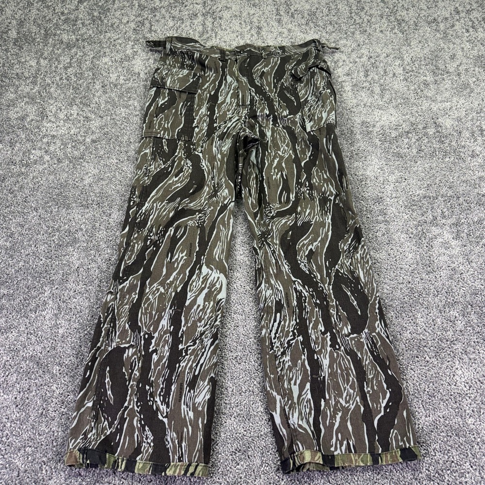 Vtg Ranger Pants Mens Large Green Camo Cargo Workwear USA Hunting Reversable